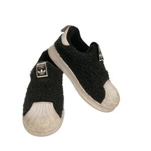 Adidas Originals Kids Size 8K Black White Superstar 360 sneakers Shoes